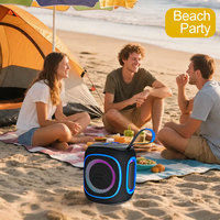 Altavoz Inalámbrico de 20 W, Altavoz Portátil con Bajos de Alta Calidad, Altavoz de Karaoke Potente, Altavoz Impermeable para Exteriores