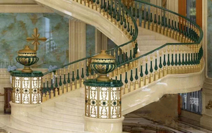 Luxury Hand <strong>Rail</strong> For Stair Indoor Natural Malachite Stones Handrail For Stairs And Stair <strong>Railing</strong> Design - Product Image 6