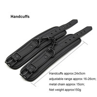 Menottes réglables en cuir noir Footcuffs SM Body Bondage Tie Slave Punishment Sex Toys