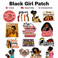Écussons brodés personnalisés pour filles noires, badges reine de la mélanine à thermocoller pour vêtements DIY, prêts à être expédiés en gros
