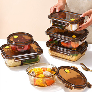 OWNSWING 微波炉安全耐热玻璃食品容器，带分隔盖子，便当午餐盒，不含 BPA，可重复使用储物罐套装 - Product Image 2