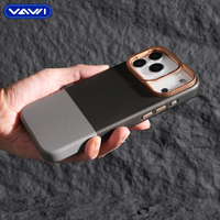 Étui en cuir uni VAWI L164 avec motif diamant et support d'objectif pour iPhone 13 14 15 16 17 Pro Max, coque magnétique