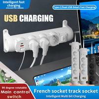 Multiprise murale rotative B2703 avec ports USB-C à charge rapide et protection enfant, idéale pour la maison et le bureau