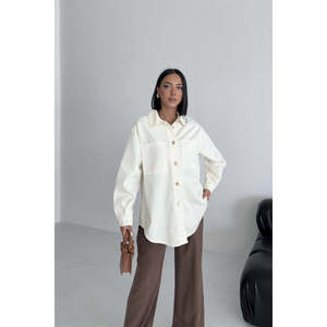 Camisa vaquera extragrande con botones para mujer, cómoda y elegante - Product Image 1
