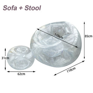 เก้าอี้โซฟาเป่าลมทรงลูกบอลใสสำหรับผู้ใหญ่เก้าอี้พักผ่อนแบบแฟชั่นมีแสงแวววาวมีเก้าอี้นอนแบบออตโตมัน - Product Image 2