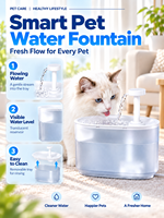 Fontaine à eau pour animaux de compagnie OEM 3,5 L, fonctionnant sur USB, sans fil, avec capteur intelligent, automatique, pour chat, avec fenêtre de visualisation
