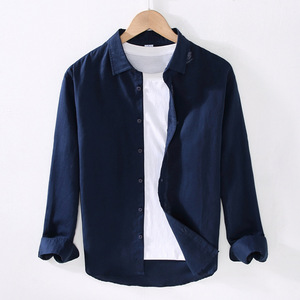<span class=keywords><strong>Camicia</strong></span> da <span class=keywords><strong>uomo</strong></span> casual a maniche lunghe in <span class=keywords><strong>misto</strong></span> cotone e <span class=keywords><strong>lino</strong></span> FLN 2026 con colletto quadrato, personalizzabile, per la primavera/estate - Product Image 5