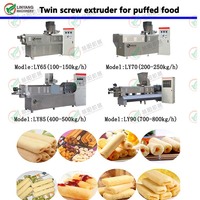 Ligne de production alimentaire automatique de nouvelle génération avec extrudeuse à double vis de 200-260 kg/h pour la fabrication de snacks soufflés à base de maïs et de riz