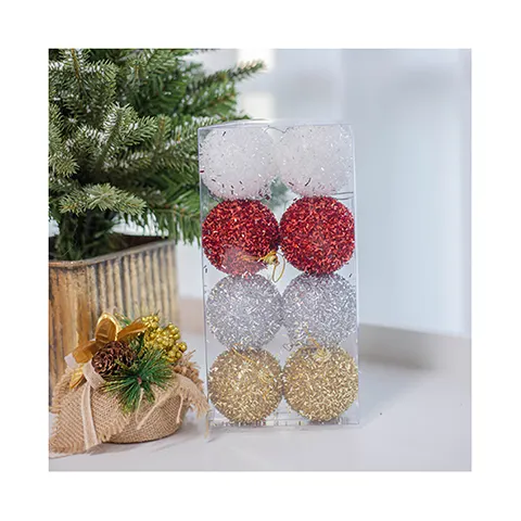 8 Pieces/bags Factory Direct Sale Of 6CM Foam Christmas Ball Christmas Tree Decorations Hanging Christmas Party Decoration
