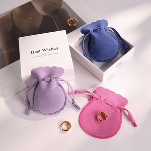 Jewelry Pouch <b>Velvet</b> Storage Drawstring Bag Closure Anti-scratch Wear-resistant Flannel <b>Material</b> Custom logo Gravure Dust Sack - Product Image 4