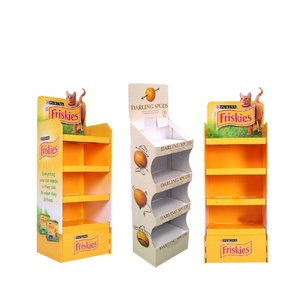 Großhandel Custom OEM Cardboard <span class=keywords><strong>Pet</strong></span> Food Display Einfache Montage Bodenst änder für Katzenfutter Einzelhandel geschäfte - Product Image 1