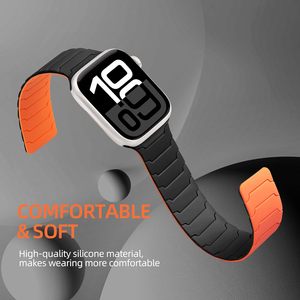 สายนาฬิกาแม่เหล็กซิลิโคนนิ่มสุดหรูสำหรับ <span class=keywords><strong>Apple</strong></span> <span class=keywords><strong>Watch</strong></span> Series 10/9/<span class=keywords><strong>8</strong></span>/7ระบายอากาศได้46มม. 49มม. 45มม. 44มม. - Product Image 3