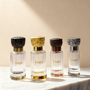 Bottiglia di Vetro Vuota per Olio di Profumo <span class=keywords><strong>con</strong></span> Tappo a Vite Inciso, Forma Ottagonale, Stile Arabo, <span class=keywords><strong>con</strong></span> Bastoncino in Vetro - Product Image 3