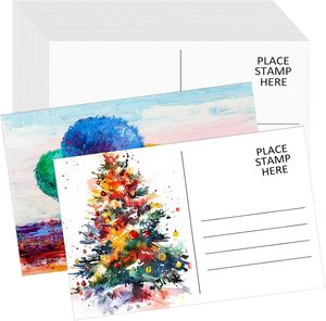 100 cartes postales aquarelles 4x6, papier <span class=keywords><strong>aquarelle</strong></span> 100% coton pur 140 lb/300 g/m², taille personnalisable, vierges, naturelles - Product Image 1