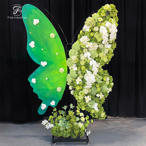 Зелено-белая декоративная стена в виде бабочек для свадеб и вечеринок, реквизит для оформления - Product Image 1