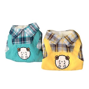 Fleece Lined Plaid Pet Bodysuit Green Cotton Coat Padded Winter Clothes For <b>Small</b> Dogs <b>Teddy</b> Pomeranian Schnauzer Bichon Frise - Product Image 3