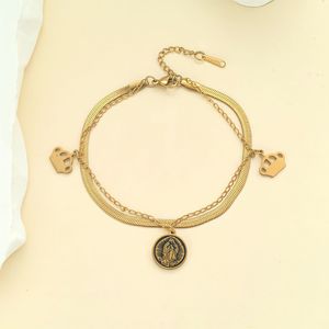 Bracciale in Acciaio Inossidabile Antiossidante per Donna, Gioiello <span class=keywords><strong>di</strong></span> Lusso Minimalista Coreano Placcato <span class=keywords><strong>Oro</strong></span> - Product Image 4