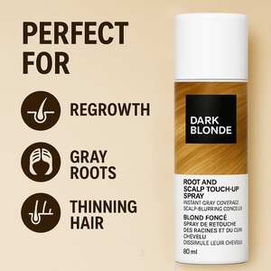 <span class=keywords><strong>Spray</strong></span> de retouche du cuir chevelu de la <span class=keywords><strong>racine</strong></span> non écaillée, imperméable et résistant à la sueur, <span class=keywords><strong>blond</strong></span> foncé, couverture grise temporaire pour le traitement des <span class=keywords><strong>cheveux</strong></span> - Product Image 2
