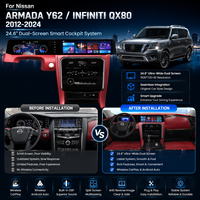 Navigation Android 13 à double écran RoadNavi pour Nissan Patrol Amanda Y62 QX80 2012-2024, lecteur multimédia vidéo, CarPlay sans fil