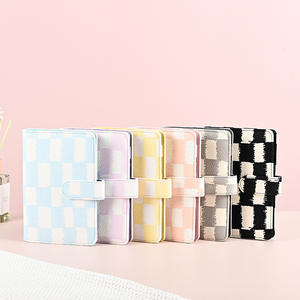 A6 PU in pelle <span class=keywords><strong>a</strong></span> scacchi <span class=keywords><strong>quaderni</strong></span> <span class=keywords><strong>quaderni</strong></span> 6 fori raccoglitore ad anelli <span class=keywords><strong>con</strong></span> porta carte per risparmio economico Planner Binder - Product Image 2