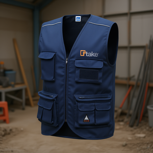 TTAKE Take Multi-Pocket <b>Vest</b> Workwear Blue Size S <b>Utility</b> Gear - Product Image 3