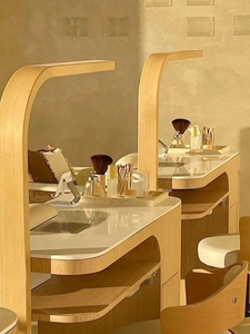 Table de manucure pour salon de manucure, mobilier de salon avec plateau en marbre, lampe à ongles écologique et durable pour utilisation en salon de manucure - Product Image 4