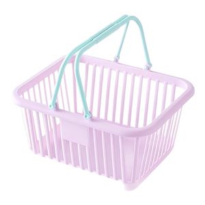 Cesta de Almacenamiento de Plástico Pastel con Ranuras y Asa de Transporte para Cocina, Baño y Hogar - Product Image 1
