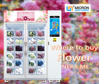 Grande machine à vendre combiné avec fleurs, boîte de rangement avec système de gestion de l'énergie, prend en charge le paiement par les cartes