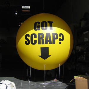 บอลลูนพีวีซีร้อนบ้าแขวนหรือบินสีเหลืองก๊าซฮีเลียมทรงกลมพองด้วยการพิมพ์โลโก้ - Product Image 1