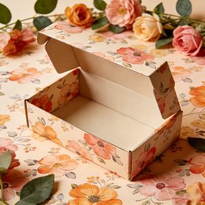 Boîte d'emballage cadeau personnalisée pour tampons, emballage écologique en matériaux recyclés, carré, brun, kraft, carton ondulé personnalisé - Product Image 3