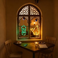 Neue LED Weihnachts-Dekorationsbeleuchtung Stern-und-Mond-Schloss Kamel Saugnapf-Fensterlaterne 20cm 100 Stunden