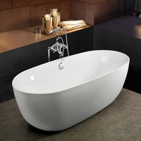 Vente en gros de baignoire autoportante en résine acrylique UPC pour salle de bain, baignoire profonde ovale pour adultes