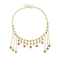 Maang Tikka femmes or argent pièces boule gland danse du ventre tête chaîne Costume gitane bijoux