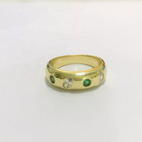 Bague personnalisée en pierre de couleur zircon argent s925 plaqué or K