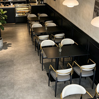 Ensemble table et chaises métalliques en PU, style minimaliste, pour restaurant, bistro, café occidental, fast-food