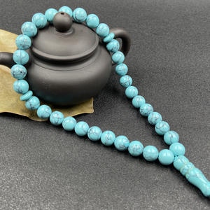 Commercio all'ingrosso di alta qualità cattolico cristallo naturale giada agata nappe musulmane preghiera il rosario braccialetto blu - Product Image 5