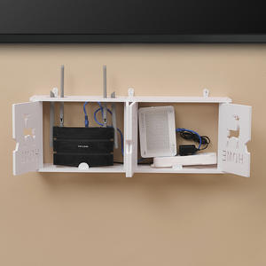 กล่องเราเตอร์ติดผนังสีขาวพร้อมดีไซน์รูปต้นไม้สำหรับจัดการสายเคเบิลและจัดเก็บของหลังประตูหรือบนผนัง - Product Image 2