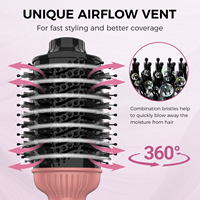 Brosse à air chaud ionique professionnelle 1300W 4-en-1 : sèche-cheveux, lisseur, boucleur, diffuseur, démêloir – Idéale pour salon et hôtel