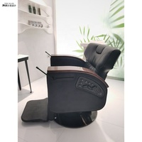 Chaise de coiffure électrique inclinable et pliable haut de gamme en cuir PU, design de luxe léger pour salons de beauté