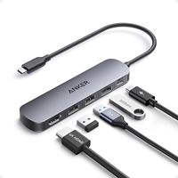 Hub USB-C Anker, 5-en-1 pour ordinateurs portables, adaptateur multiport HDMI 4K |   Dongle USB C avec puissance maximale de 90 W, ports de données USB A 5 Gbps, A8357