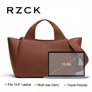 RZCK 2025 bolso <span class=keywords><strong>de</strong></span> hombro <span class=keywords><strong>de</strong></span> gran capacidad para mujer marrón <span class=keywords><strong>de</strong></span> lujo hecho <span class=keywords><strong>de</strong></span> cuero genuino italiano 16'in Laptop Carry Bags personalizado - Product Image 2