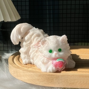 Đồ chơi mèo Taba mềm dẻo bằng silicon thủ công, mèo lông dài, mèo con, đồ chơi bóp xả stress, đồ chơi Mochi để trang trí bàn làm việc - Product Image 2