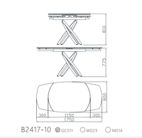 Table à manger en acier au carbone blanc direct d'usine avec 6 couvercles ovales extensibles en marbre de verre en céramique pour la cuisine et la chambre à coucher
