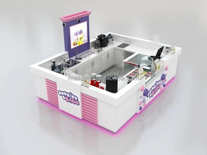 Kiosque de thé à bulles chaud au centre commercial <span class=keywords><strong>Whitefield</strong></span> Pink Boba bar comptoir de jus kiosque centre commercial stand de vente d'autres meubles commerciaux à vendre - Product Image 3