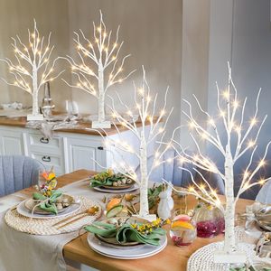<span class=keywords><strong>Bouleau</strong></span> blanc avec lumières LED, arbre de table à LED, décorations de Noël arbre éclairé pour la décoration intérieure de la cheminée - Product Image 1