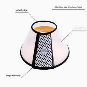 <span class=keywords><strong>Collar</strong></span> de cuello de plástico sólido antiarañazos antimordedura de <span class=keywords><strong>Elizabeth</strong></span> Pet Supplies para gatos y perros cinta impresa en estilo de dibujos animados - Product Image 2