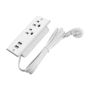 Surface mounted extension us power strip USB power socket outlet 5 v 2.1 A 6.56 FT power cord