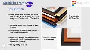Modern High Quality Imitation Wood Grain PVC Photo Frame For Wall Decoration
