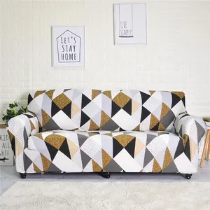 Whole Sale Sofa Cover Elastic for Living Room Spandex Printing Corner Couch Slipcover for Dropshipping