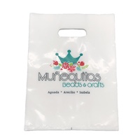 Sac plastique à quatre doigts pour femmes, 50 pièces, sac de shopping Portable à bouche plate, PE personnalisé, emballage cadeau pour vêtements